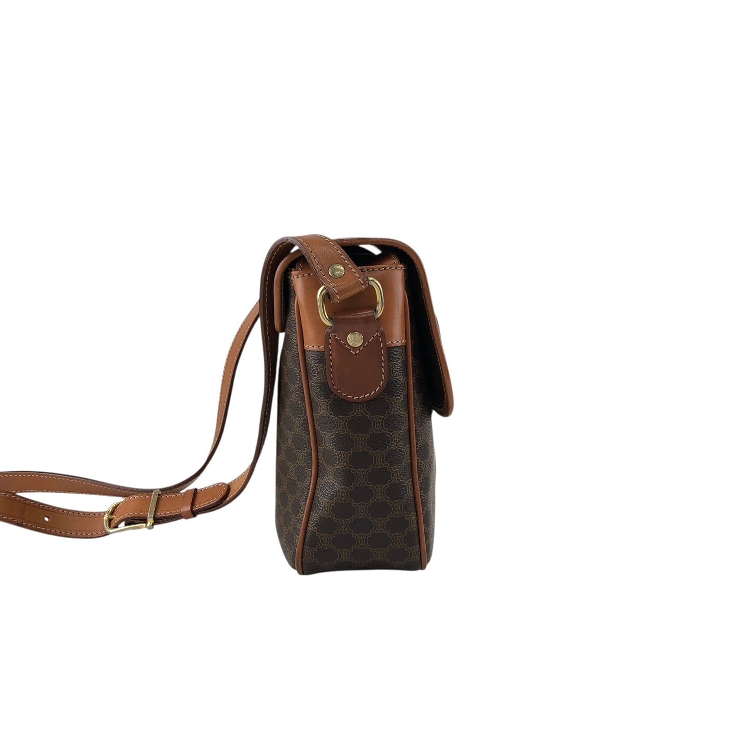 CELINE Macadam Blason Shoulder bag Brown Vintage vim7mw