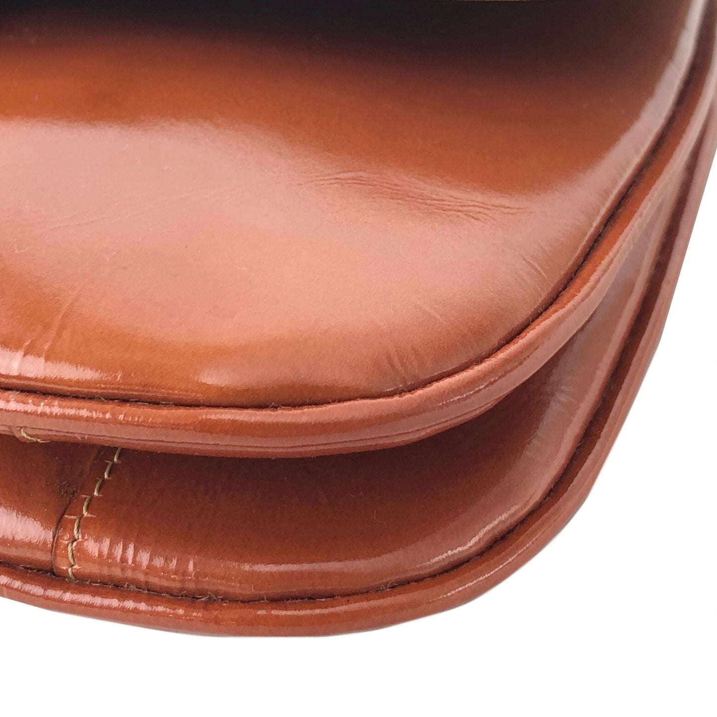 CELINE Triomphe Chain Leather Shoulder bag Brown Vintage tbugmc