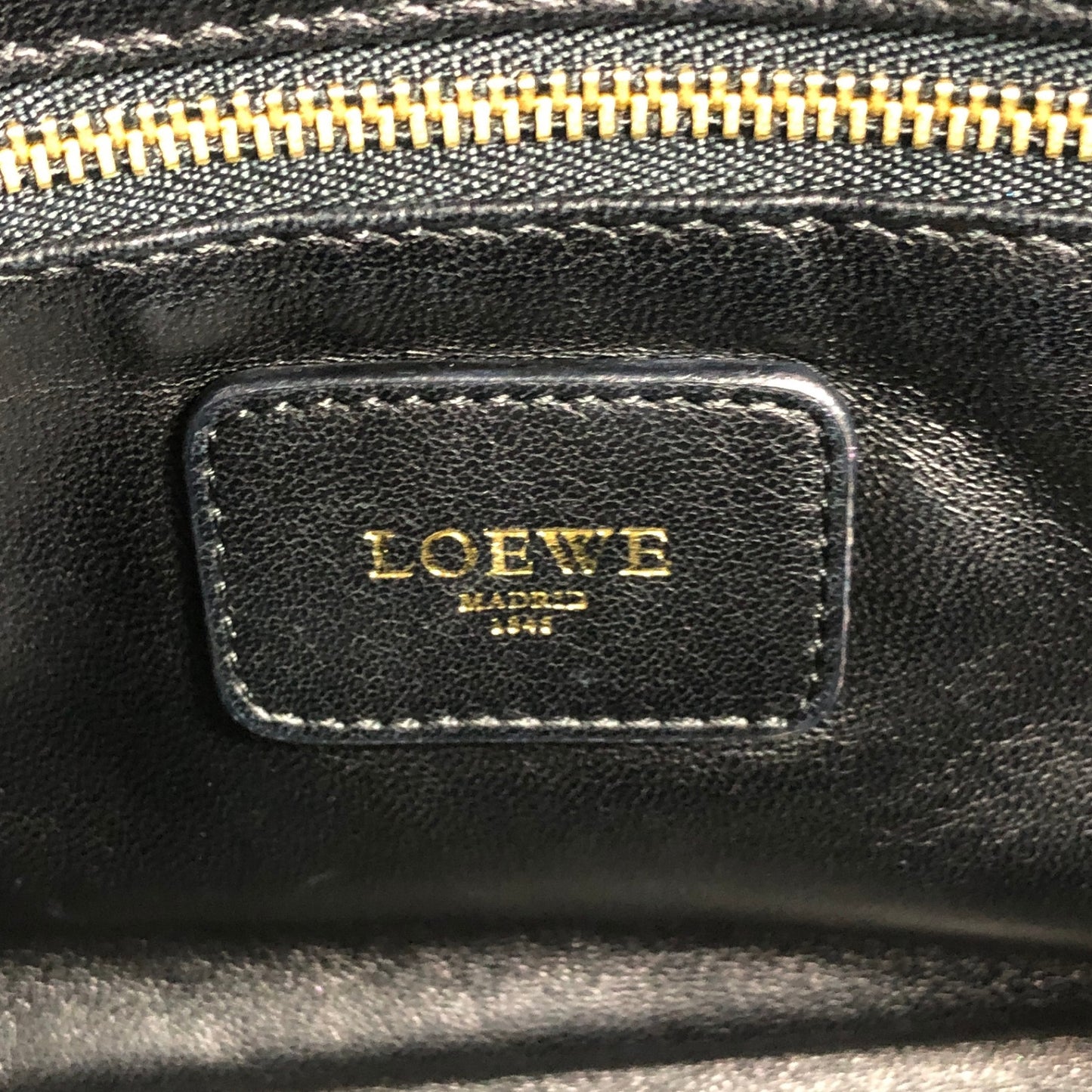 LOEWE Anagram Two-way Handbag Shoulder bag Boston bag Black Vintage uce58h