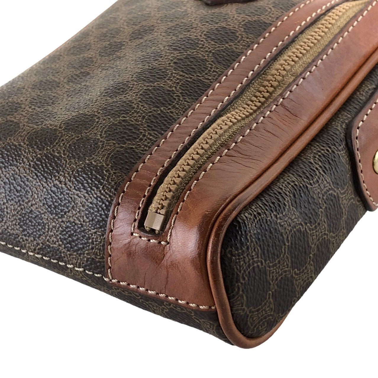 CELINE Macadam Blason Shoulder bag Brown Vintage vbjmjr