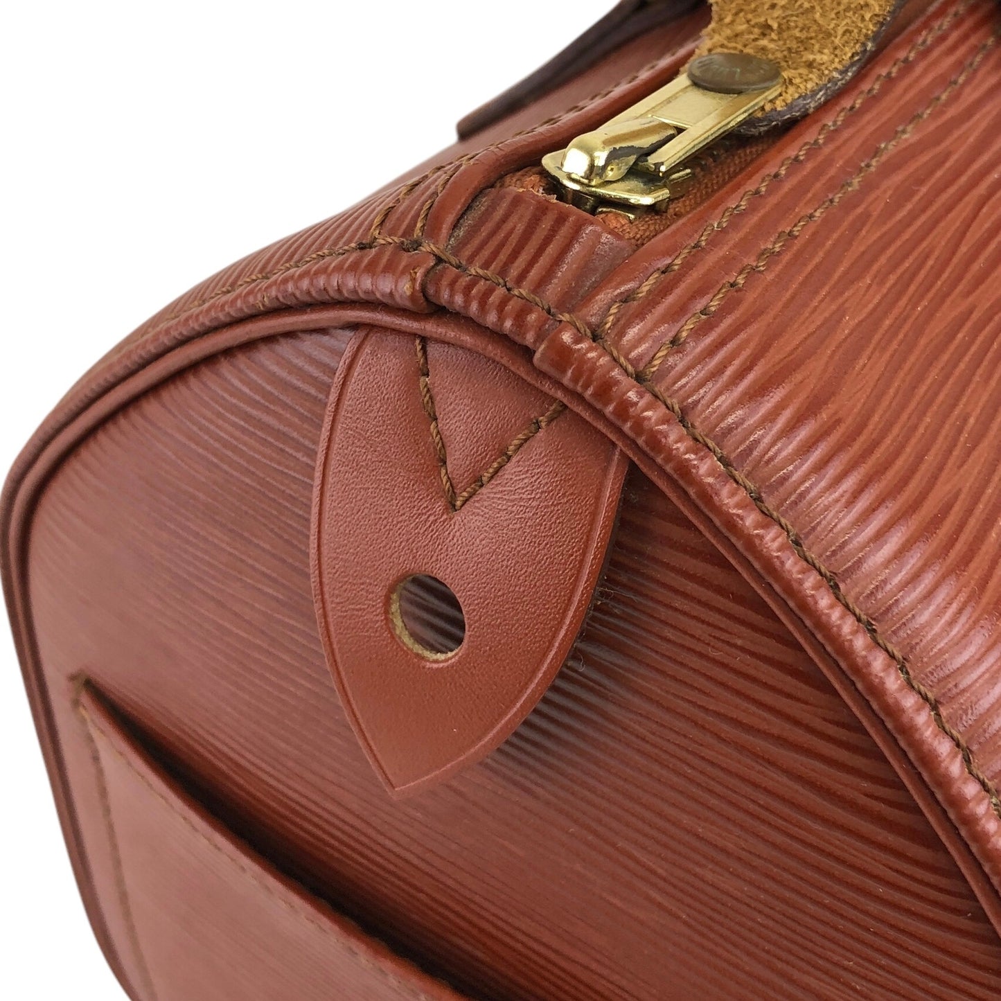 LOUIS VUITTON Epi 小號波士頓包 手提包 棕色 復古 yama2u