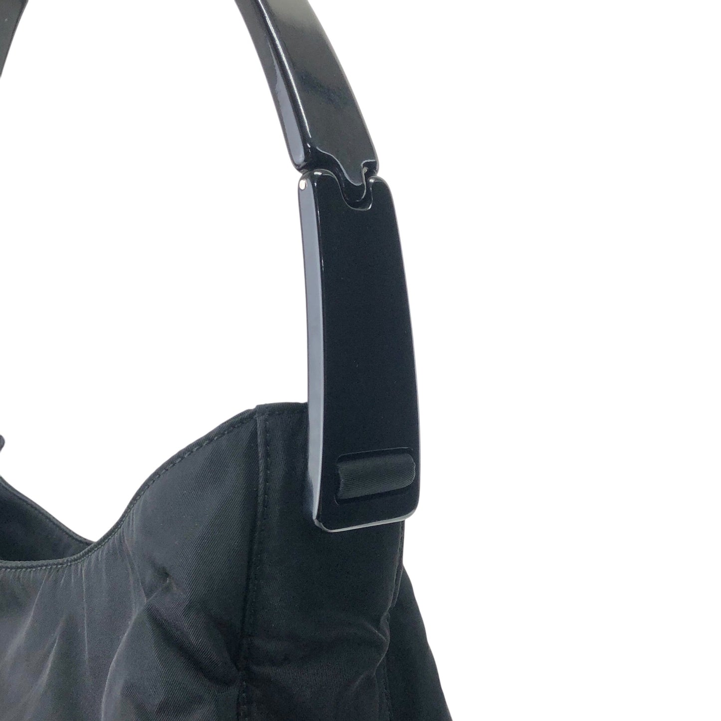 PRADA 三角形標誌單肩包 Hobobag 黑色復古 yrvu6f