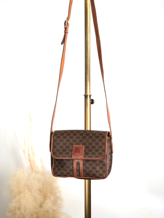CELINE Macadam Blason Shoulder bag Brown Vintage y3mg84