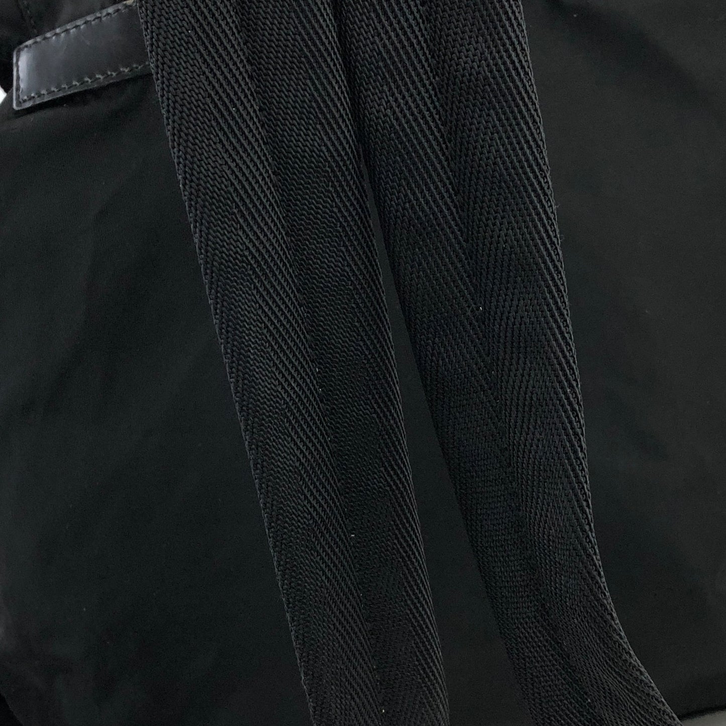 PRADA Triangle Logo Nylon Backpack Black Vintage js64pa