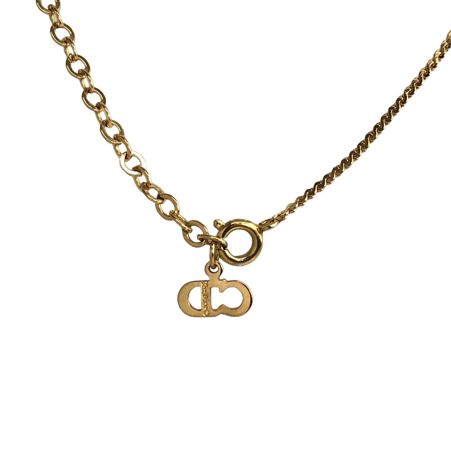 Christian Dior CD 標誌項鍊金色復古 36uf24