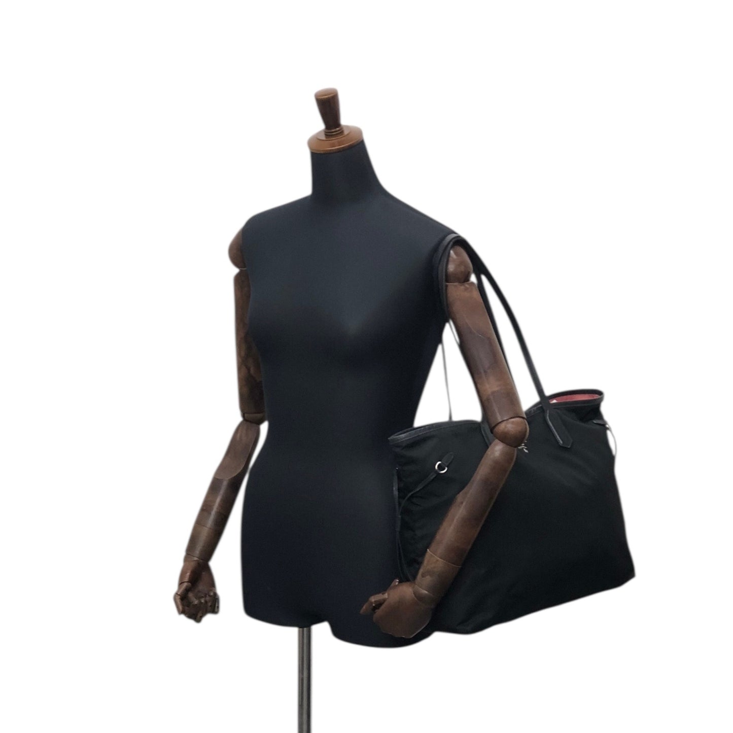 PRADA Logo Totebag Black Vintage tv4u47