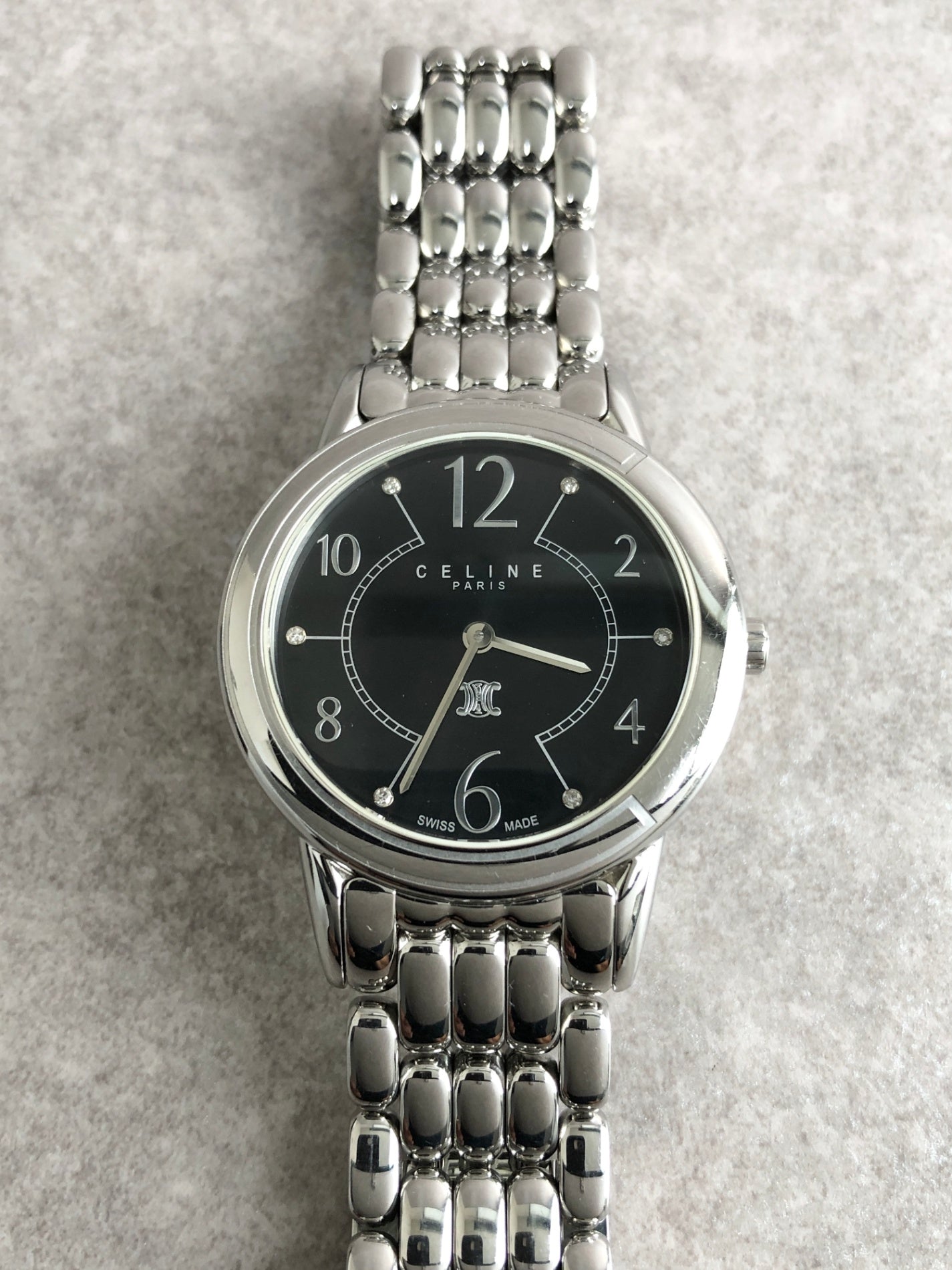 CELINE Blason Watch Silver Vintage kttdxr