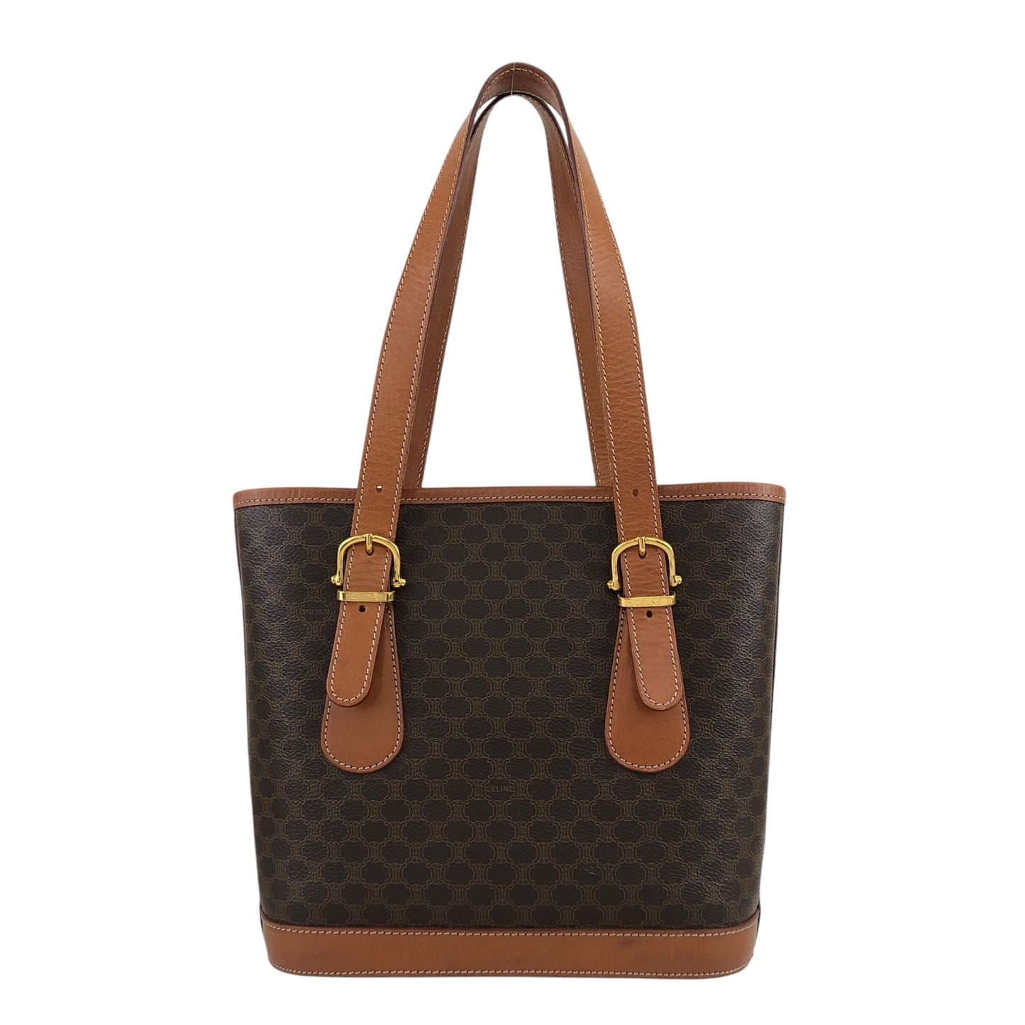 CELINE Macadam Blason Shoulder bag Totebag Brown Vintage zejwrz