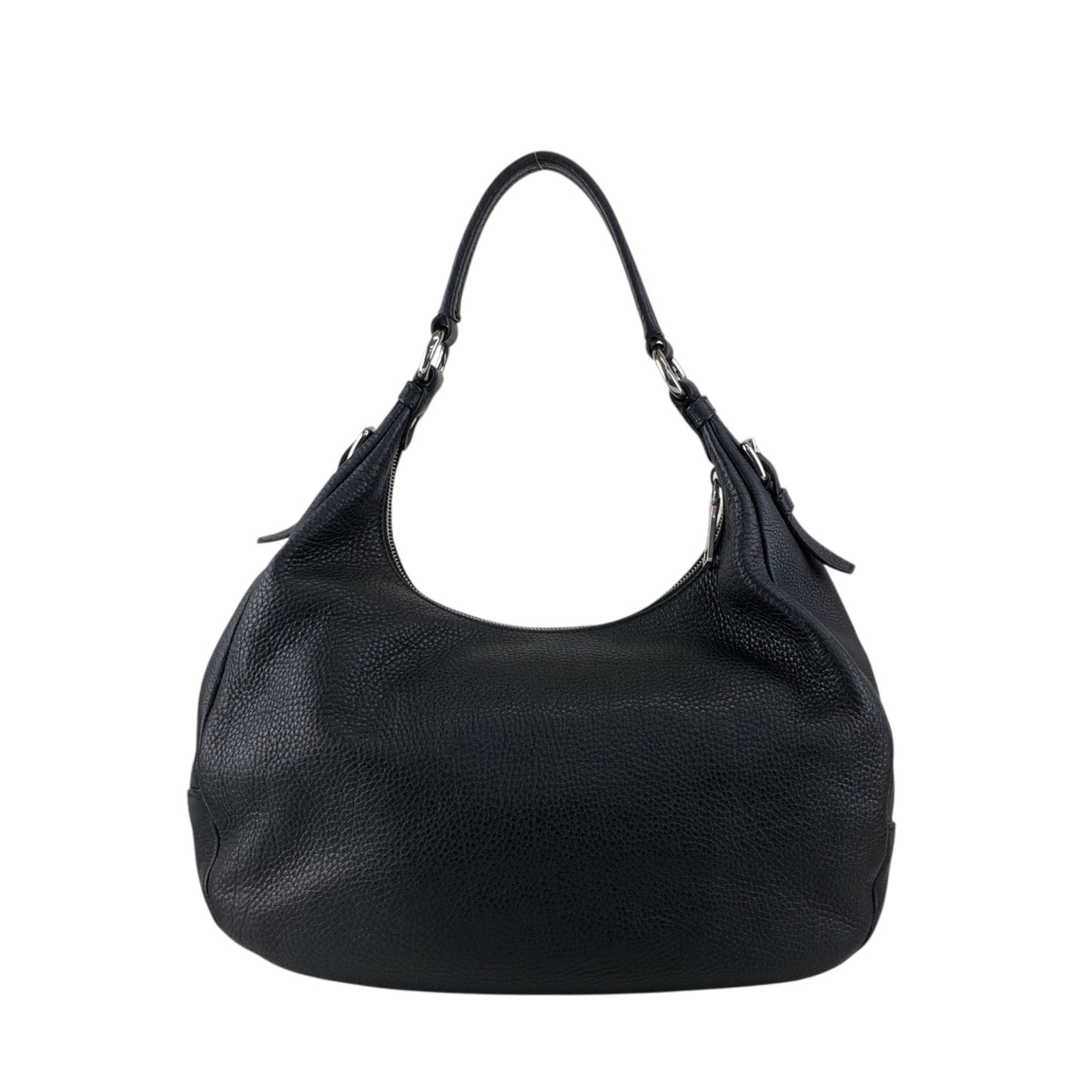 PRADA Logo Shoulder bag Hobobag Black Vintage 53rvk2