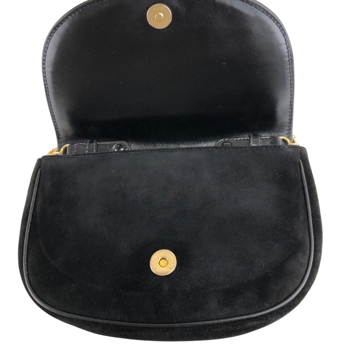 CELINE Triomphe Chain Shoulder bag Black Vintage wr8cw3