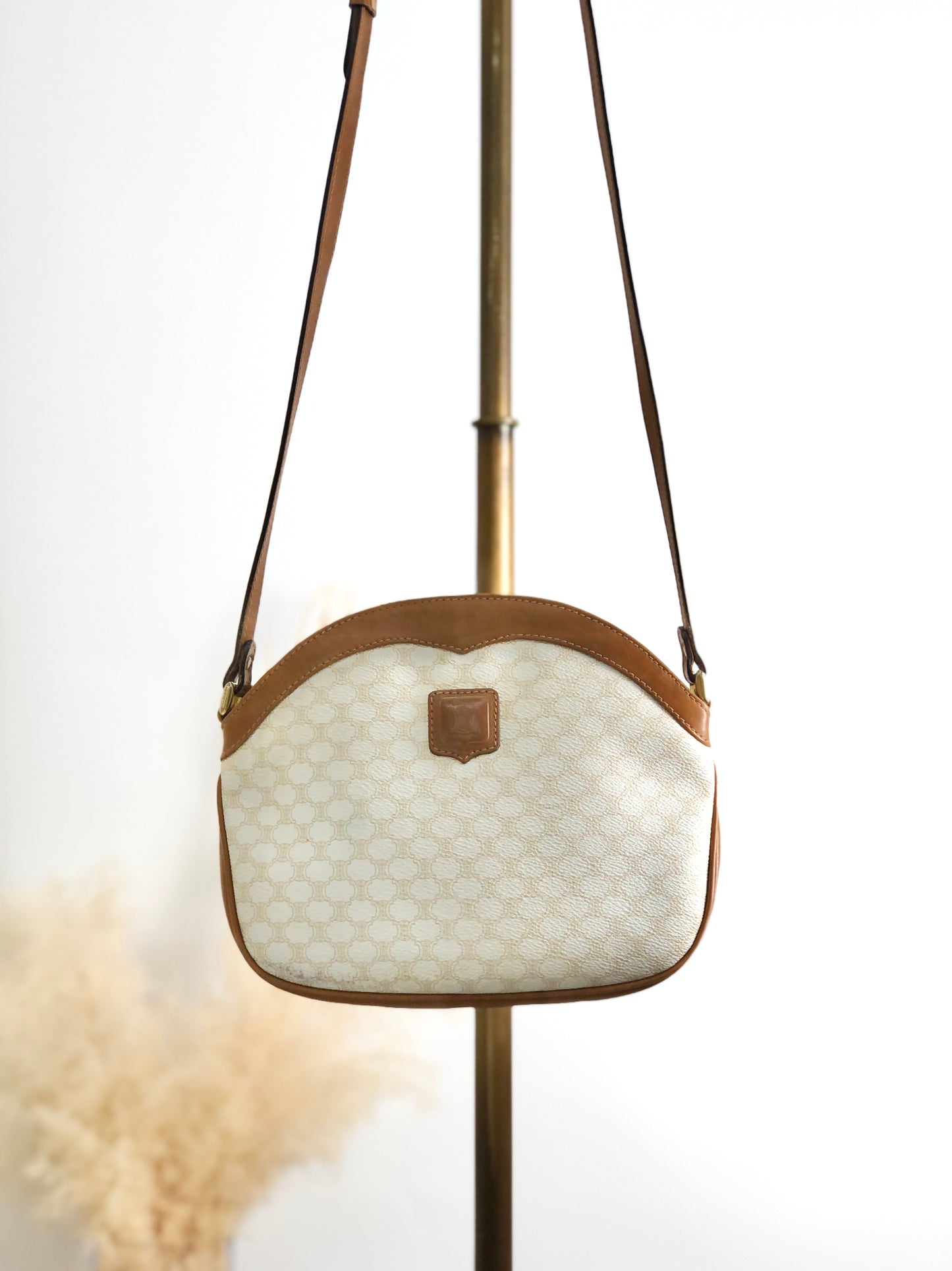 CELINE Macadam Blason Shoulder bag White Vintage y88uii