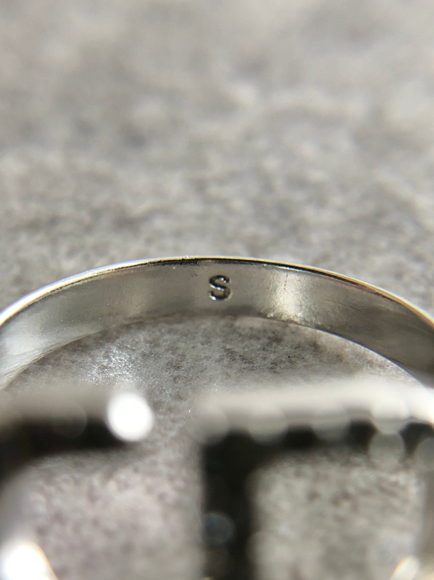 Christian Dior CD Logo Motif Rhinestone Ring Silver PETIT CD Vintage di6pz4