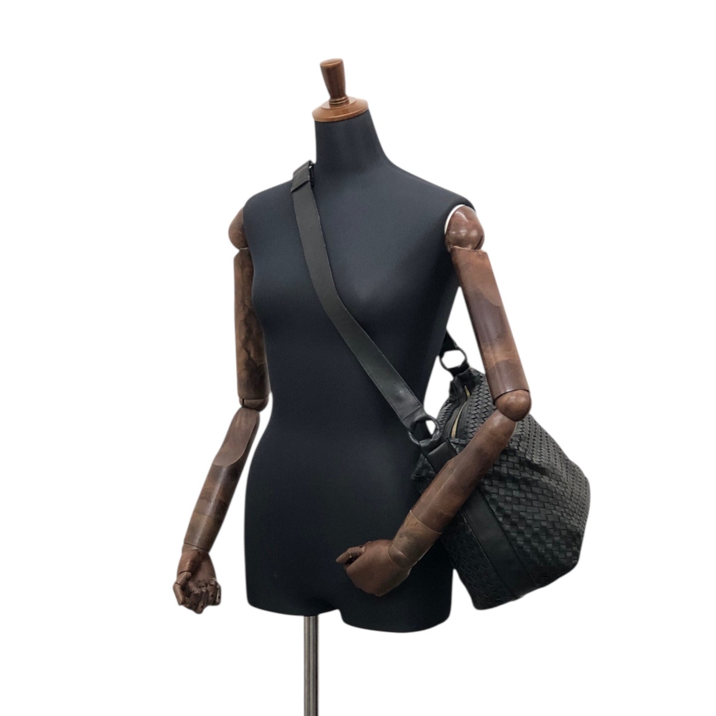 Bottega Veneta Intrecciato Shoulder bag Black Vintage w3k2a2