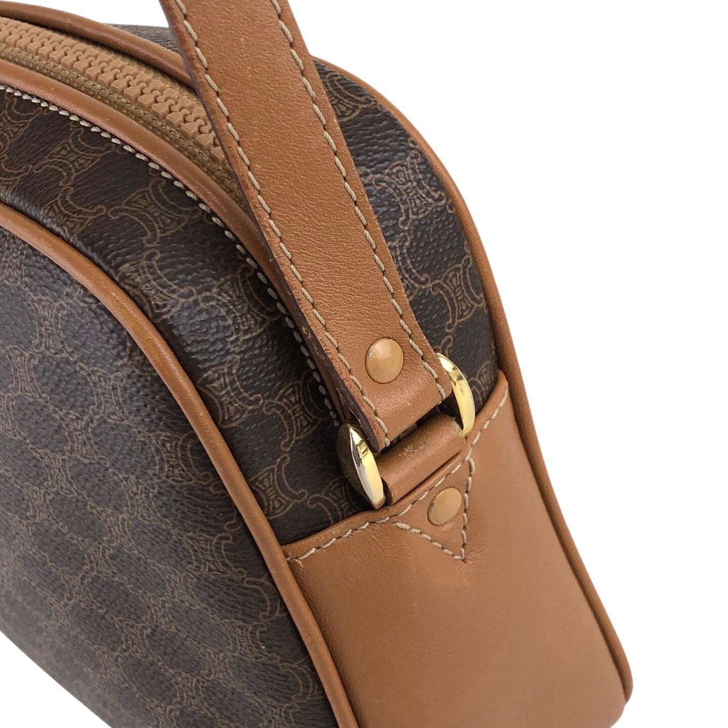 CELINE Macadam Horse Bit Shoulder bag Brown Vintage w7if2s