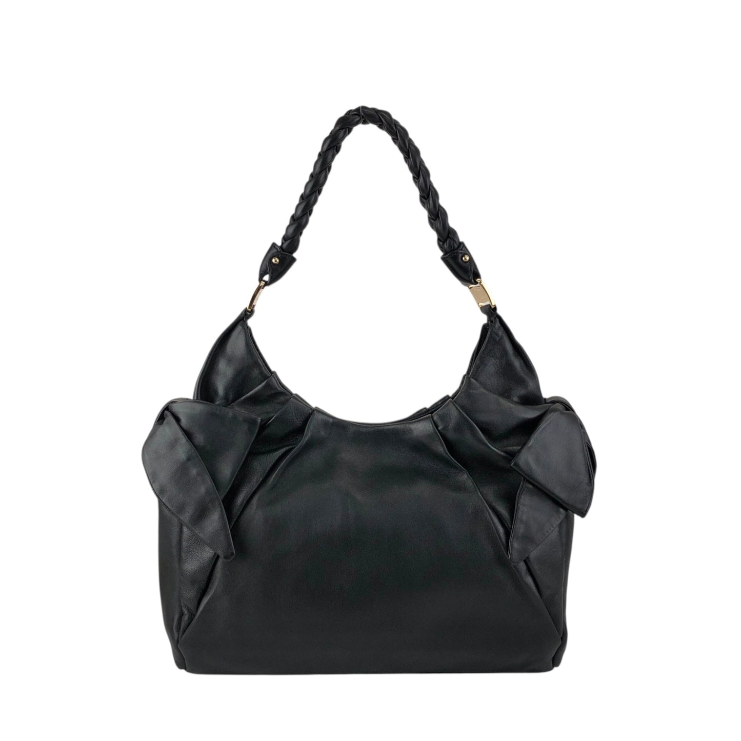 Salvatore Ferragamo Vala Ribbon Shoulder bag Hobobag Black Vintage nbxkia