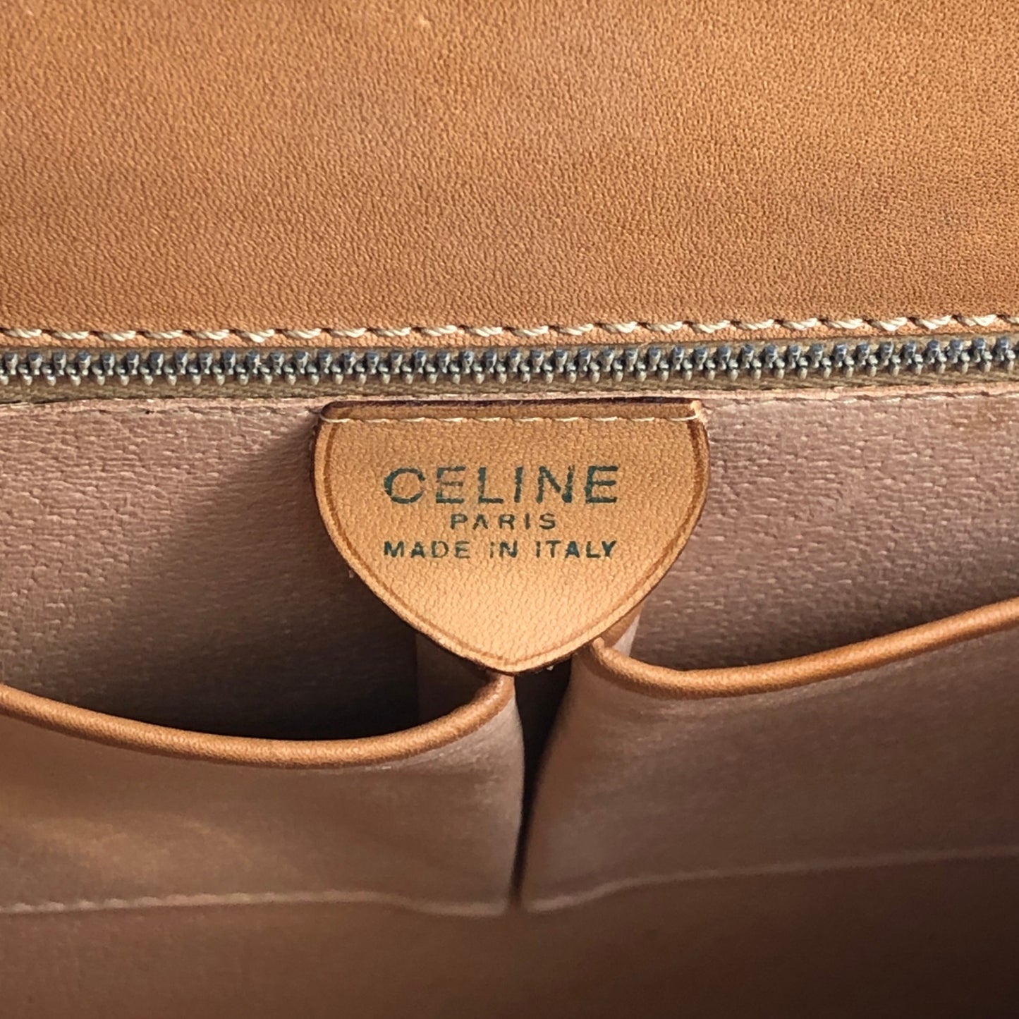 CELINE Macadam Medal Motif Handbag Brown Vintage gkav3f