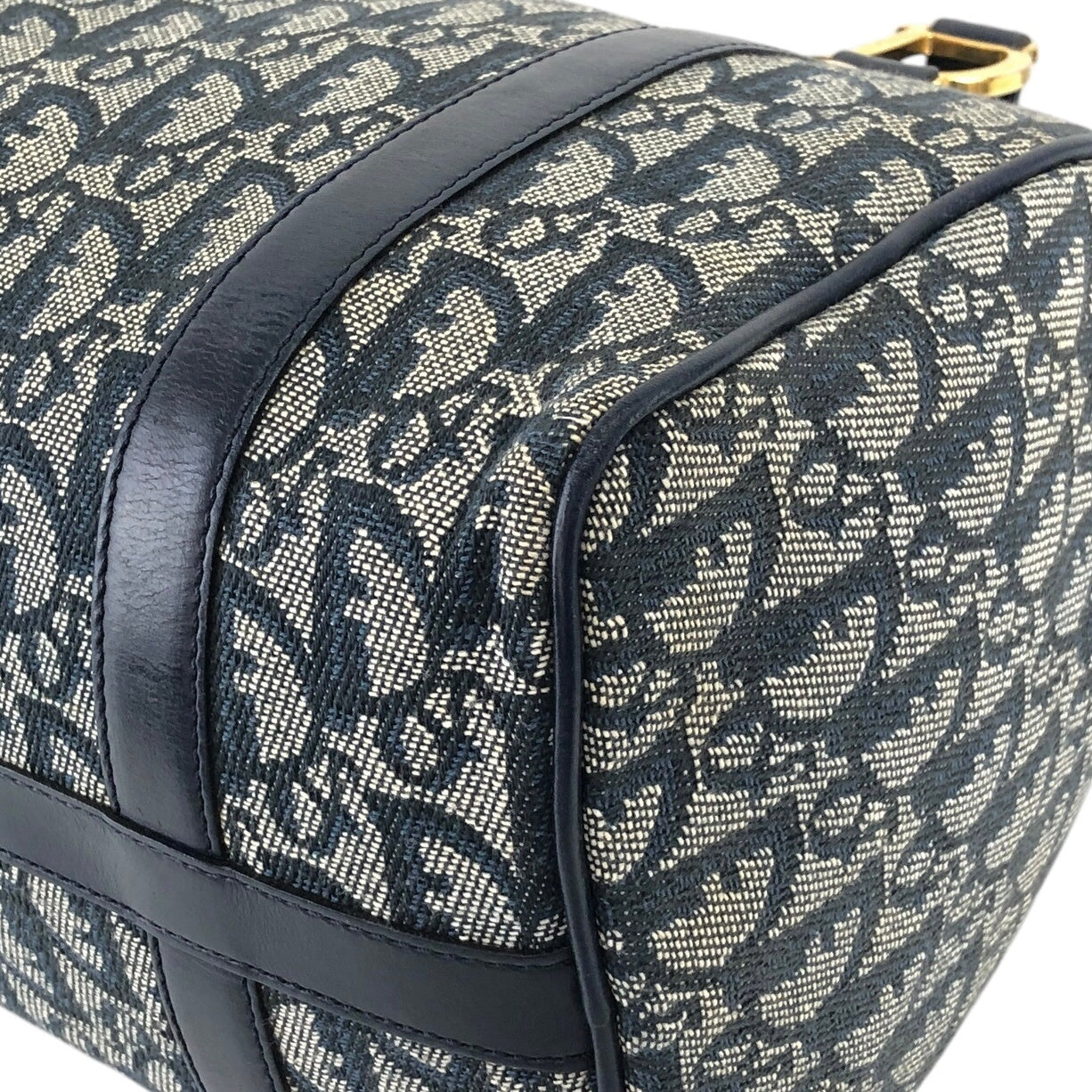 Christian Dior Trotter Handbag Boston bag Navy Vintage 8enpr3