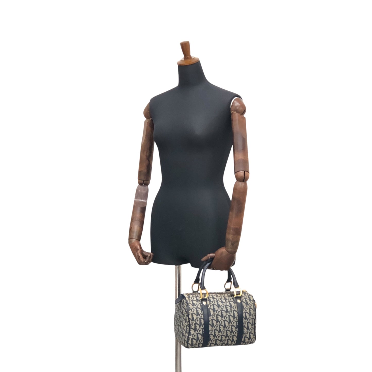 Christian Dior Trotter Handbag Boston bag Navy Vintage 8enpr3