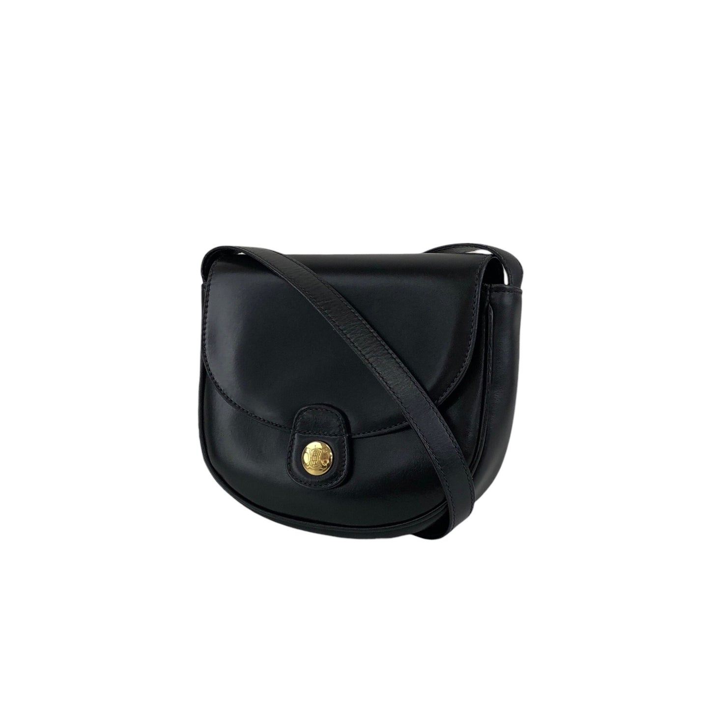 CELINE Blason Small Shoulder bag Black Vintage v56cia