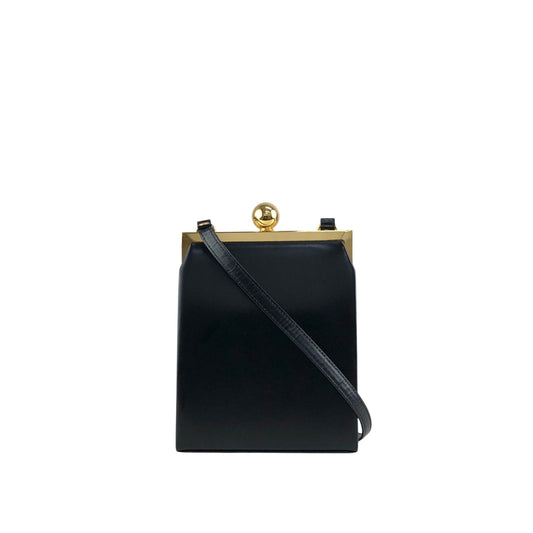 Yves Saint Laurent Metal Clasp Small Shoulder bag Black Vintage 8z366v