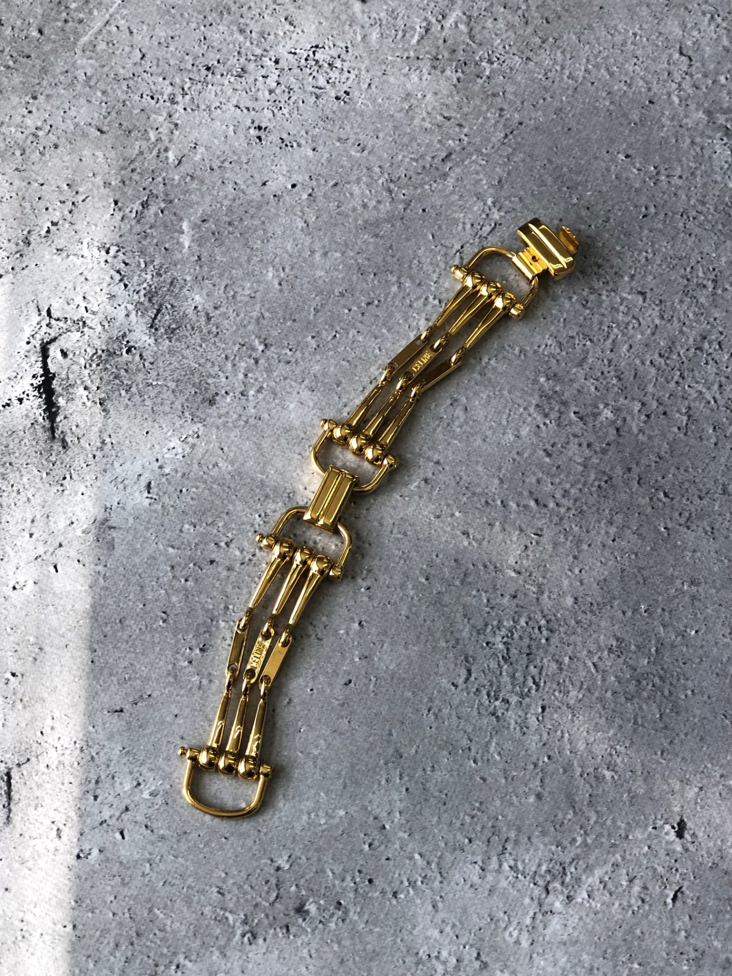 CELINE Horse Bit Bracelet Gold Vintage eiacia