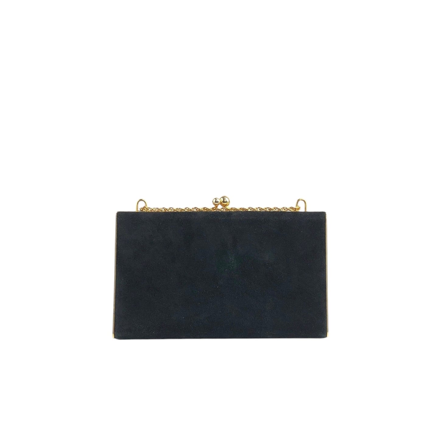 CELINE Horse Carriage Chain Shoulder bag Hobobag Black Vintage a875h8