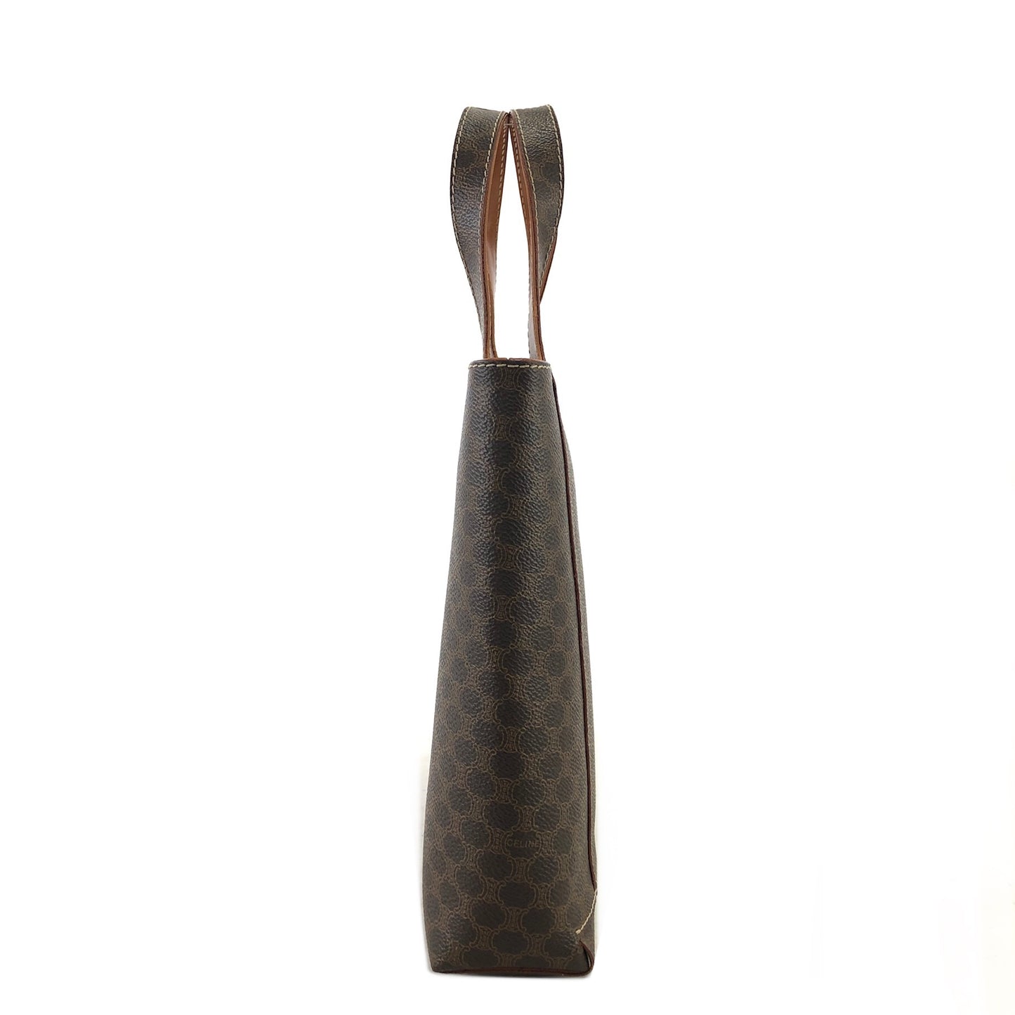 CELINE Macadam Logo Handbag Brown Vintage j4guu8