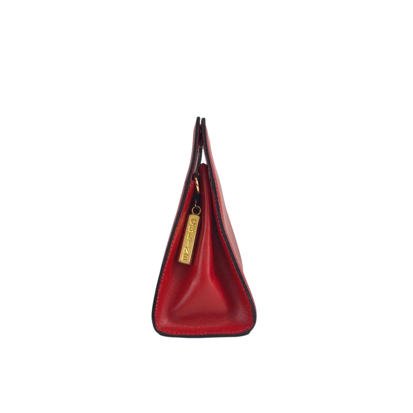CELINE Two-way Handbag Shoulder bag Red Vintage 23vmug