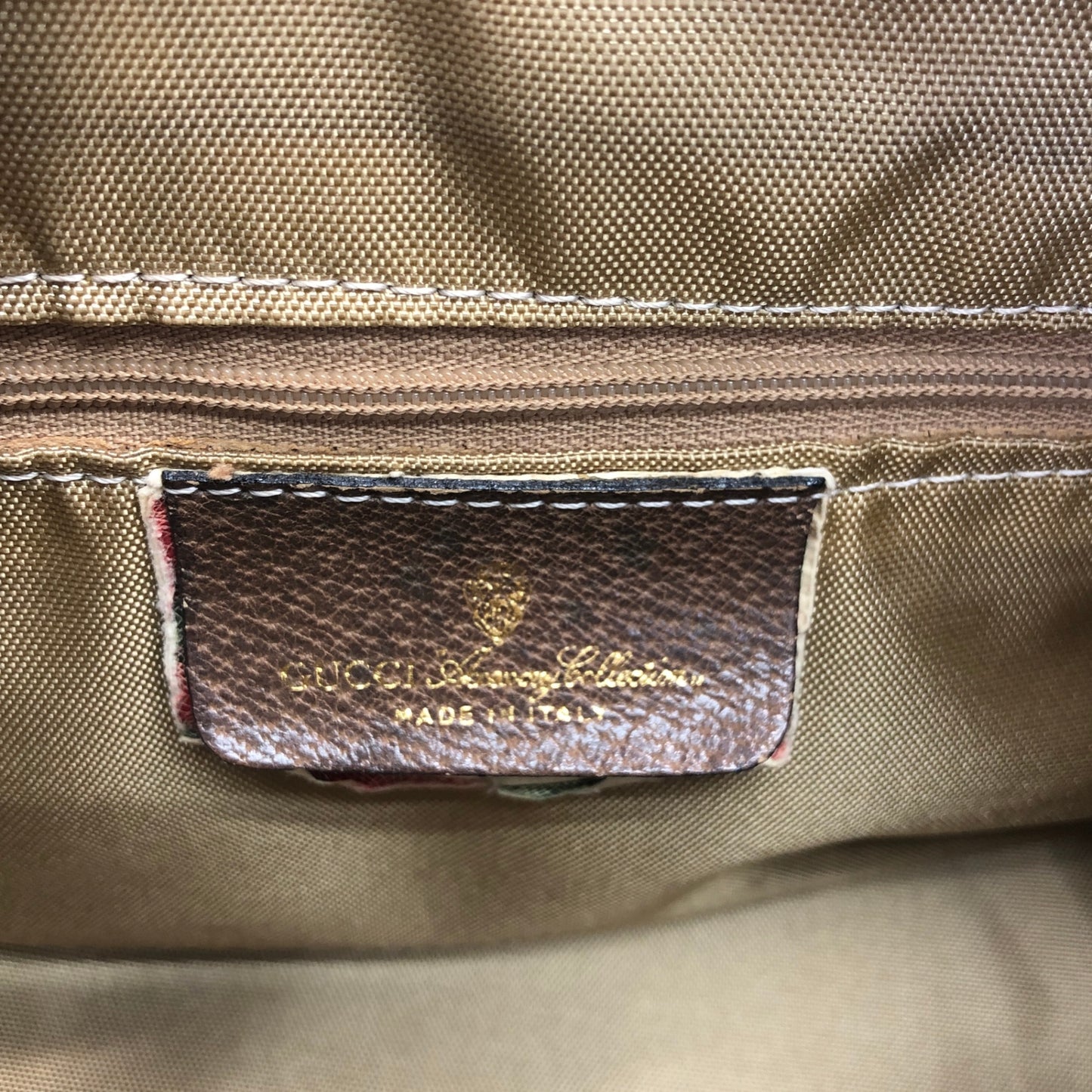GUCCI GG 圖案雪莉線波士頓包手提包棕色復古 7mmabp