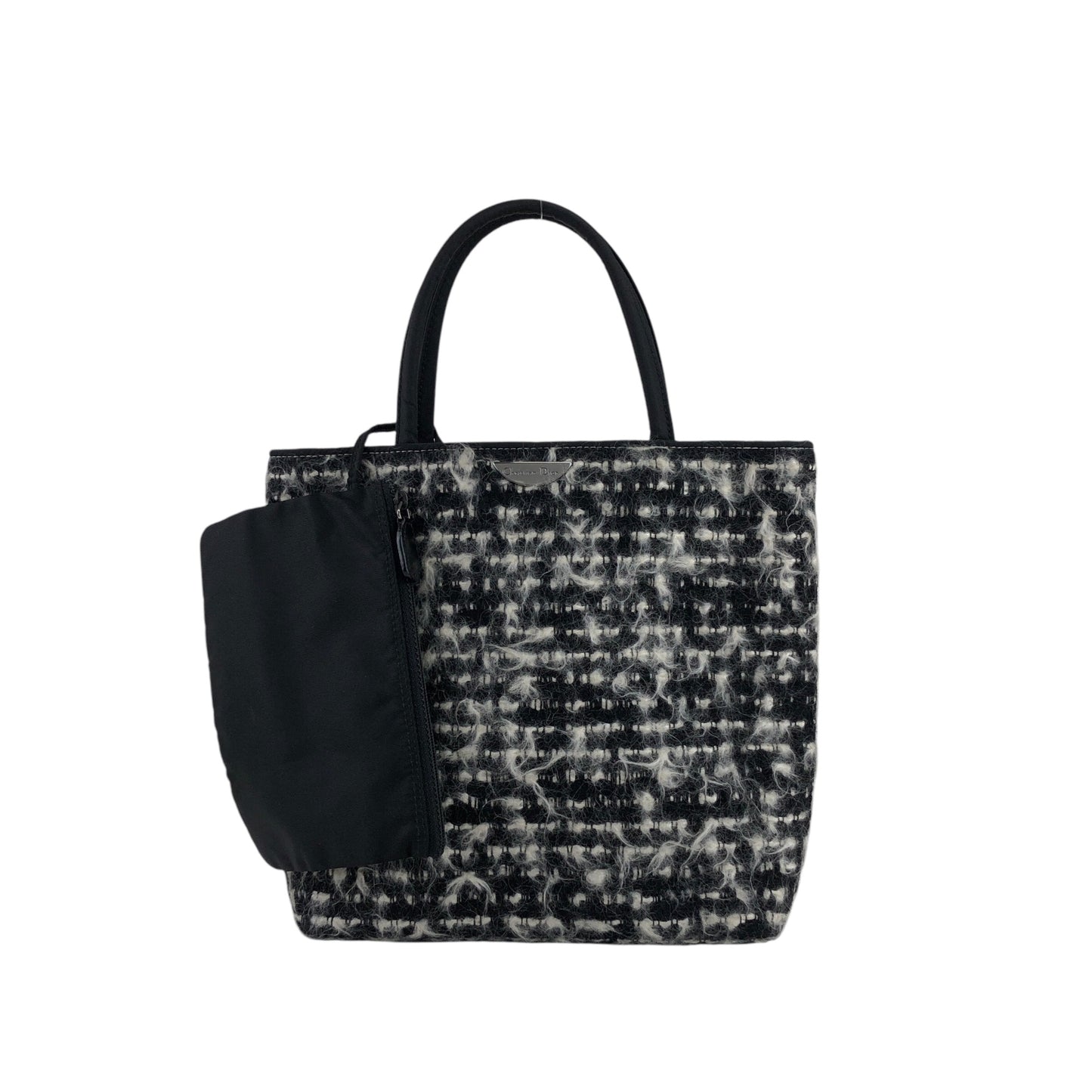 Christian Dior Logo Handbag Black White Vintage ny7jtf