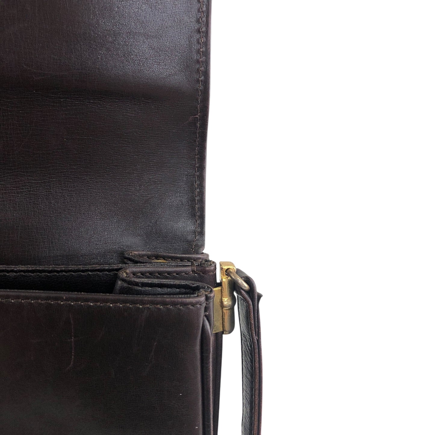 CELINE Logo Shoulder bag Brown Vintage wj4pws