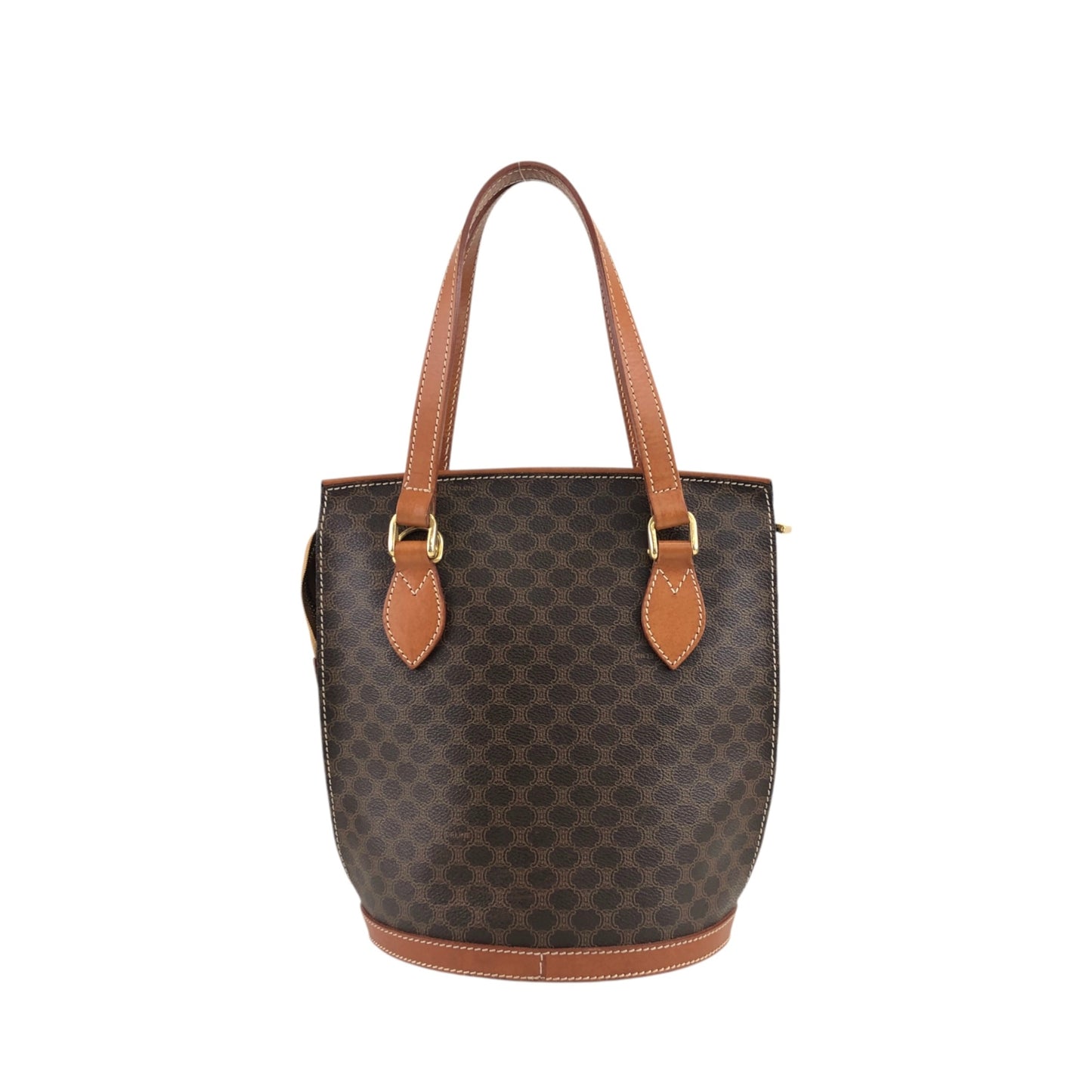 CELINE Macadam Blason Handbag Brown Vintage 5s22vy