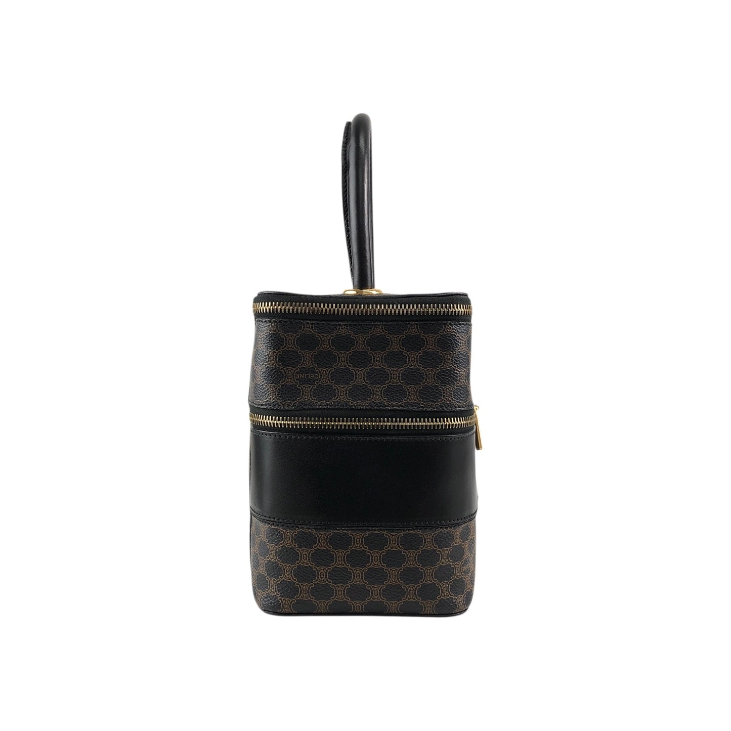 CELINE Macadam Triomphe Handbag Vanity bag Black Vintage utd2i7