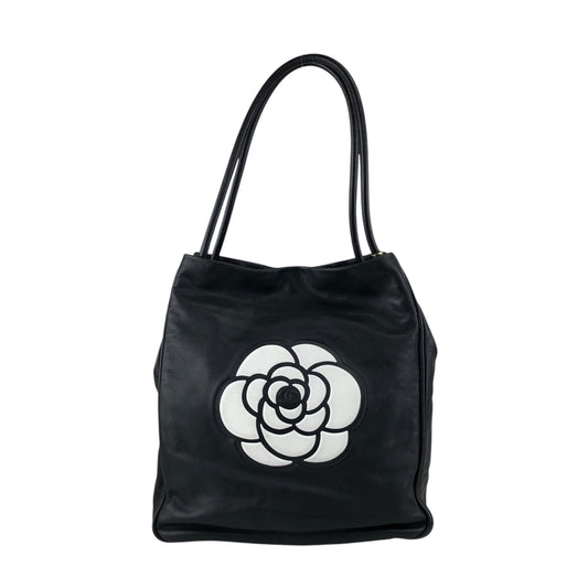 CHANEL Logo Totebag Black Vintage 3raaj5