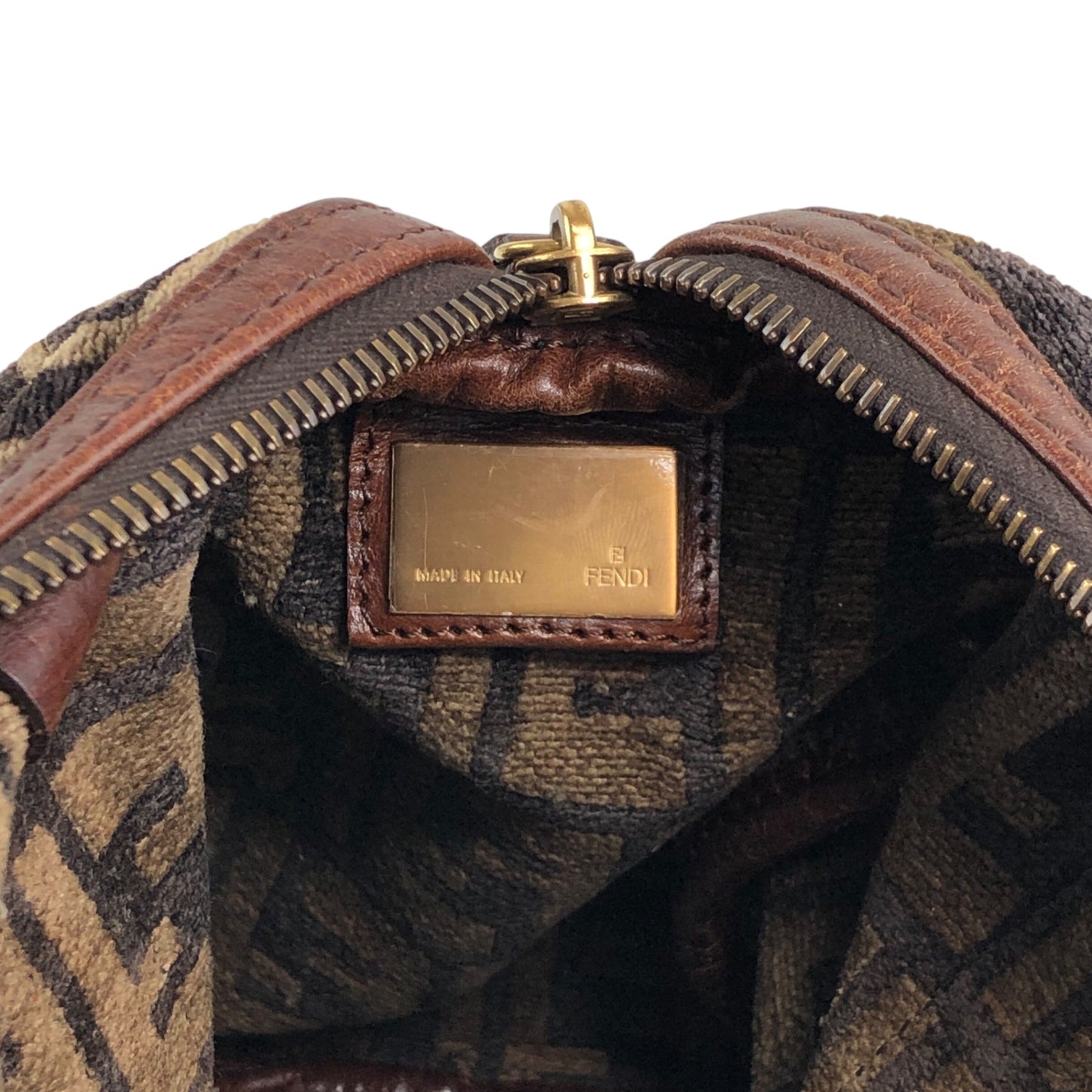 FENDI Zucca Small Boston bag Brown Vintage g7vd3e