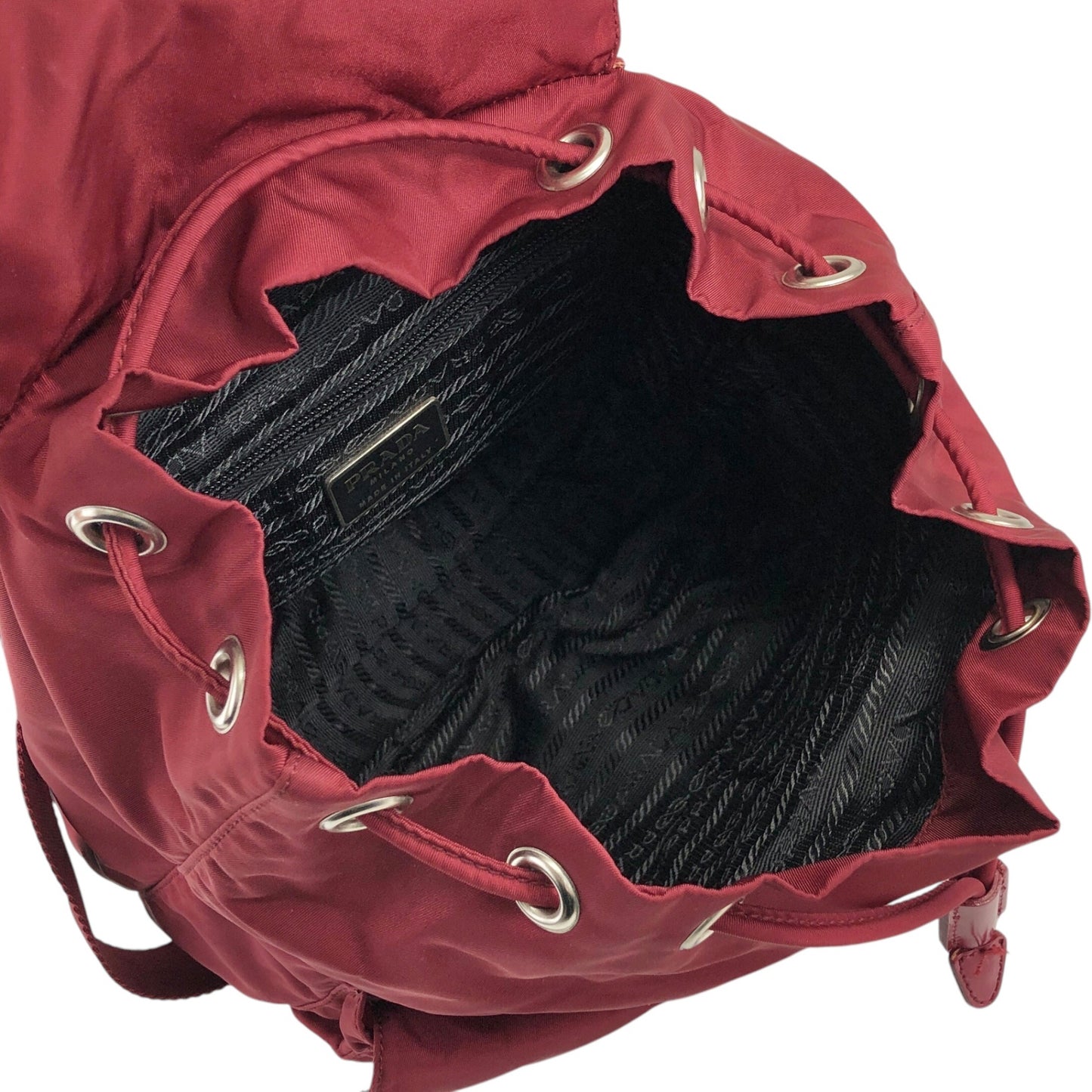 PRADA Triangle Logo Double Pocket Backpack Red Vintage 8jxw7p