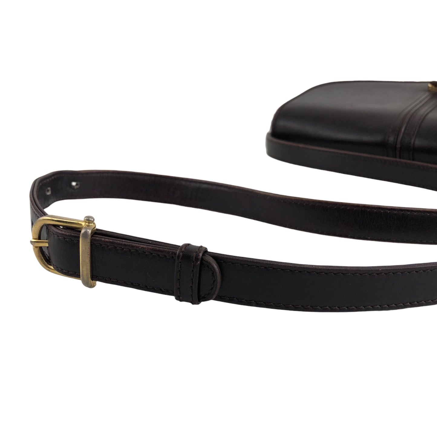 CELINE Logo Shoulder bag Brown Vintage wj4pws