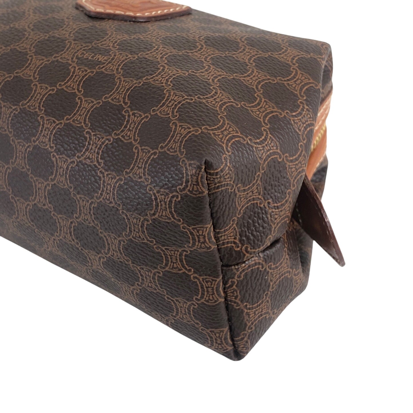 CELINE Macadam Blason Pouch Brown Vintage chci53