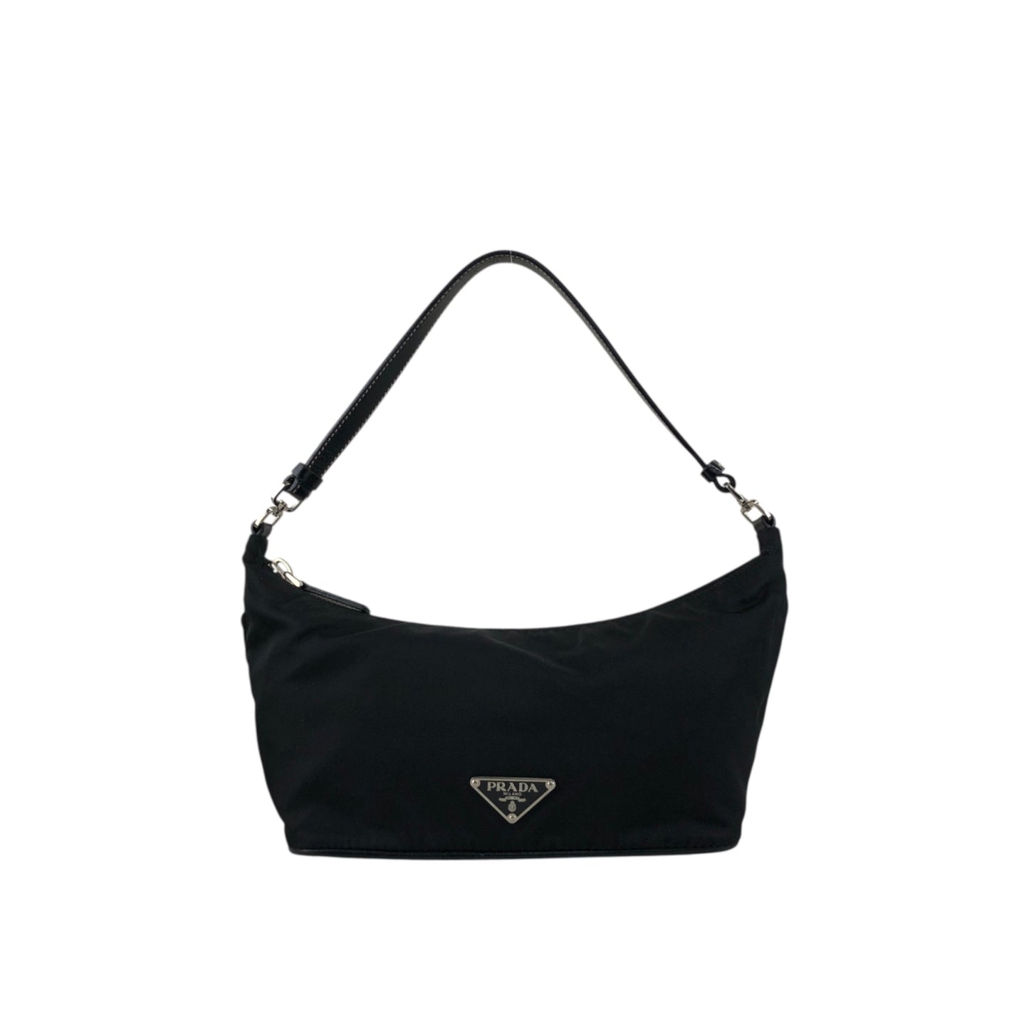 PRADA Tessuto Triangle Logo Small Handbag Black Vintage 2efib2