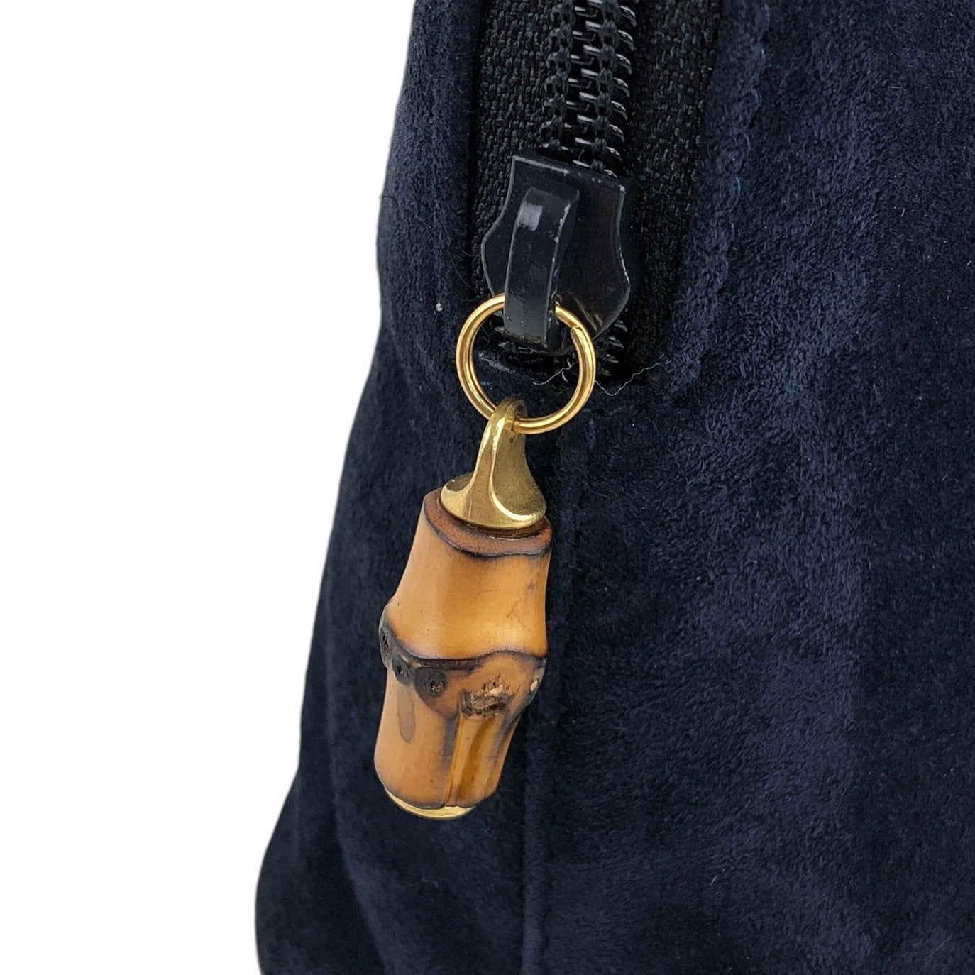 GUCCI Bamboo Two-way Handbag Shoulder bag Navy Vintage vtxfej