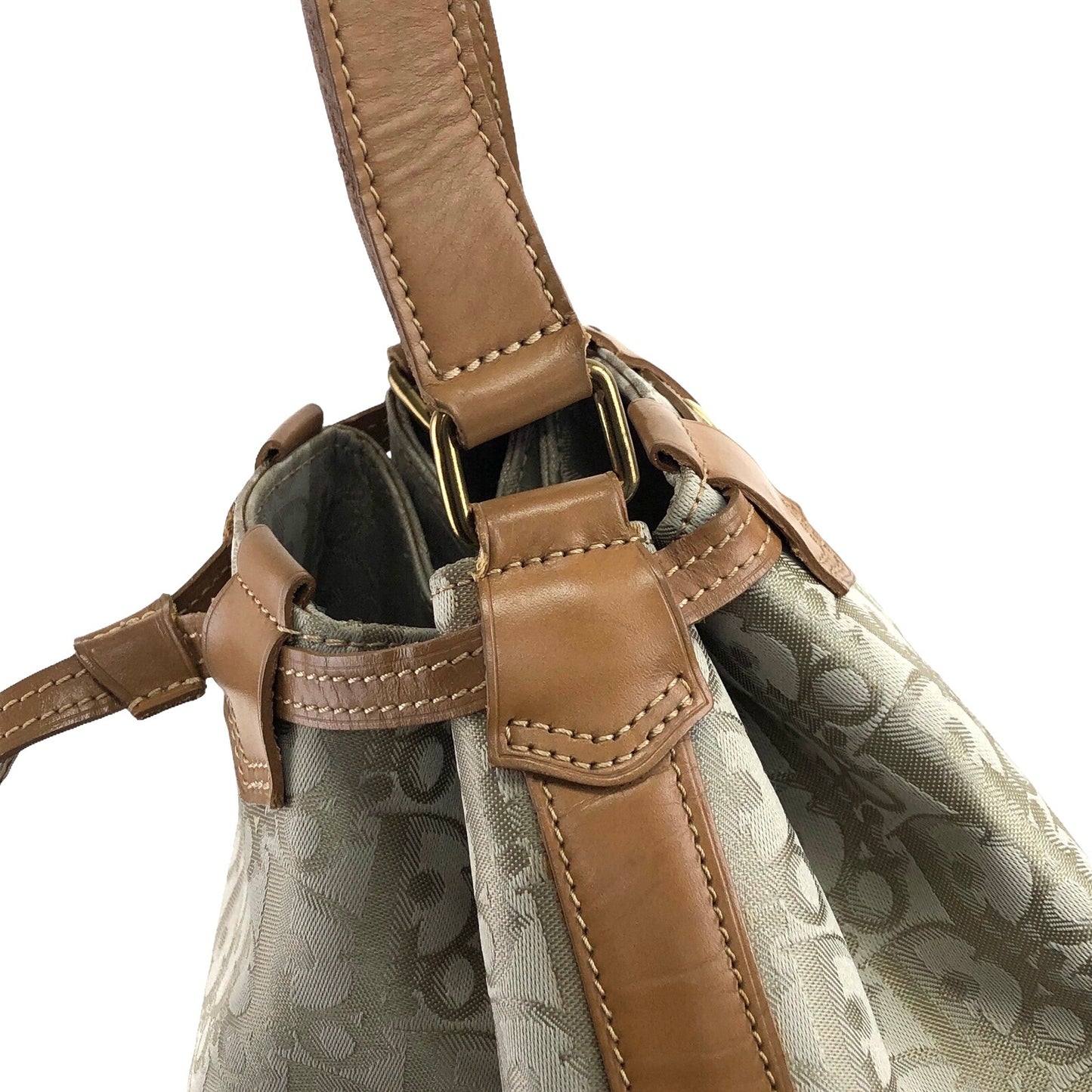 Christian Dior Trotter 抽繩單肩包 米色 復古 hcjcsd