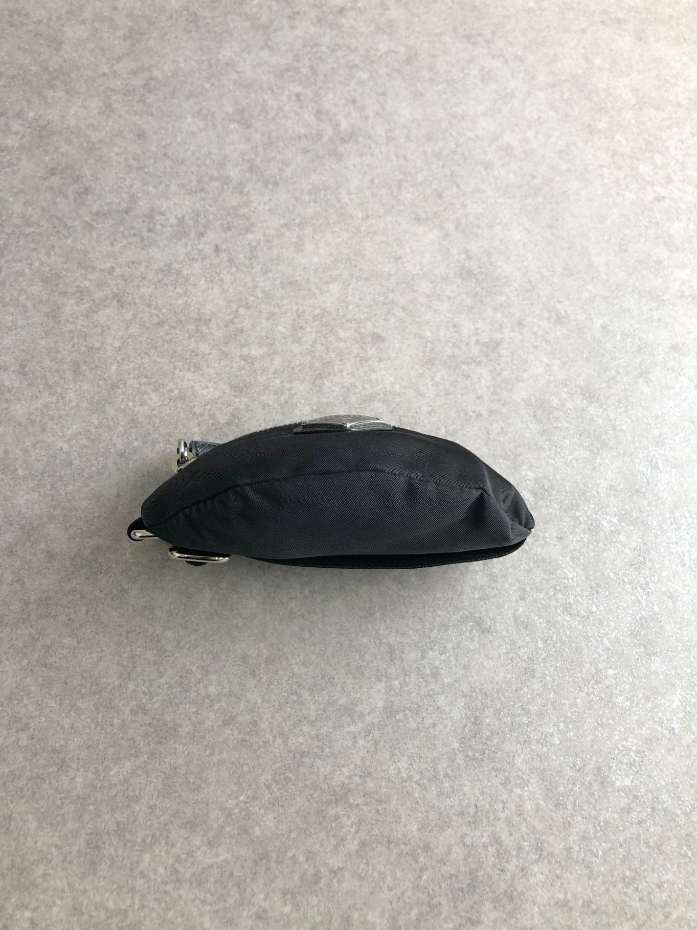 PRADA Tessuto Triangle Logo Handbag  Arm Pouch Black Vintage yhrpz7