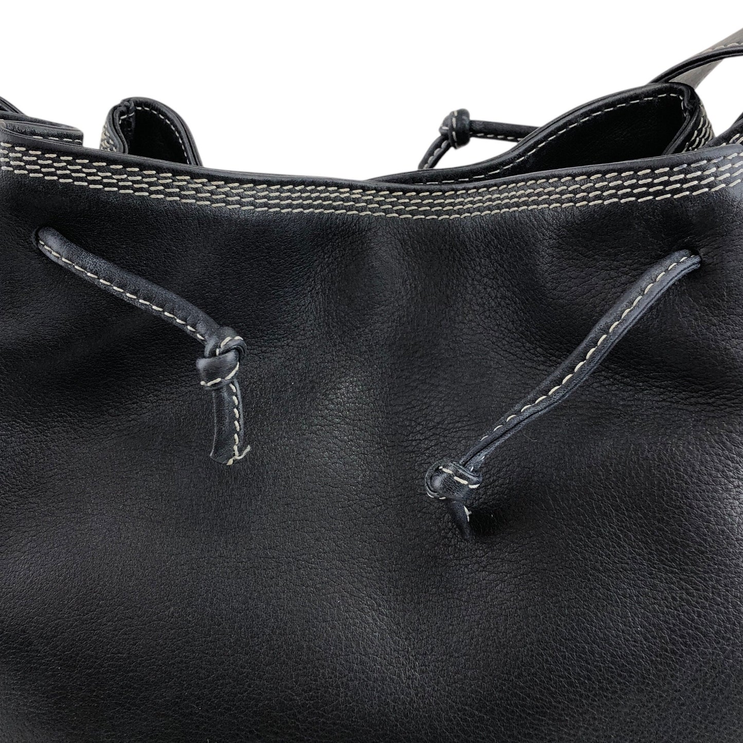 LOEWE Anagram Drawstring Shoulder bag Navy Vintage 3vjxri