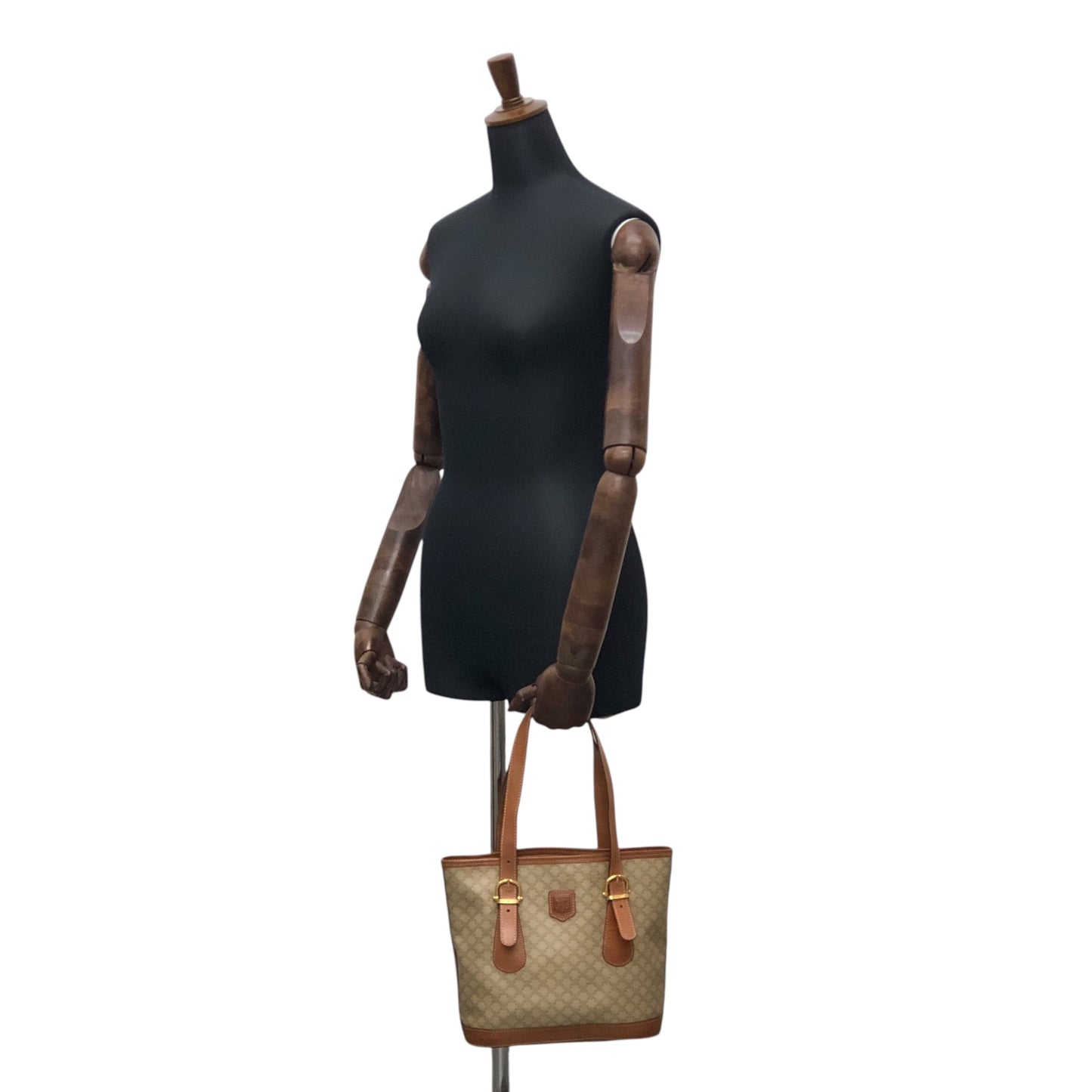 CELINE Macadam Blason Handbag Totebag Beige Vintage dvaj7z