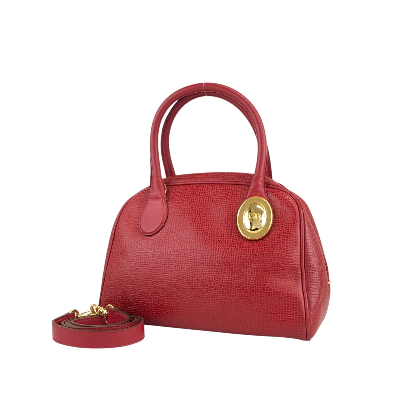 Christian Dior CD Logo 兩用手袋 單肩包 紅色 復古 spvfzk