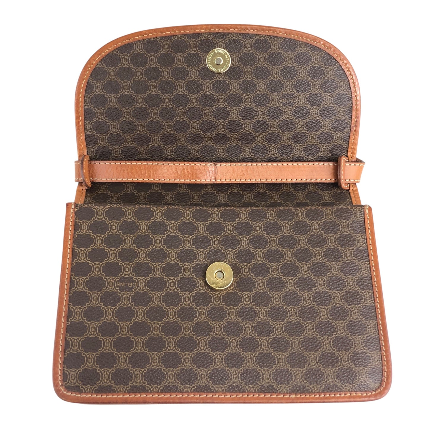 CELINE Macadam Blason Shoulder bag Brown Vintage ix2eki