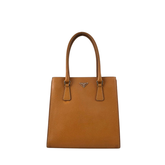 PRADA Triangle Logo Totebag Brown Vintage isz7da
