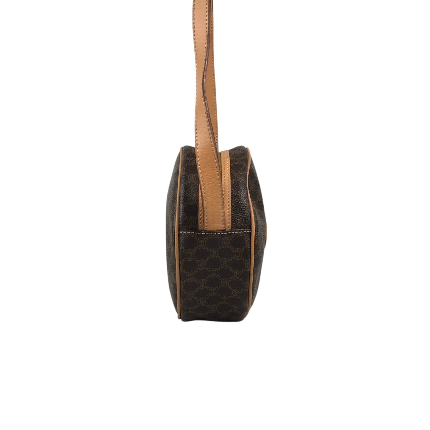 CELINE Macadam Blason Round Shoulder bag Brown Vintage teecbu