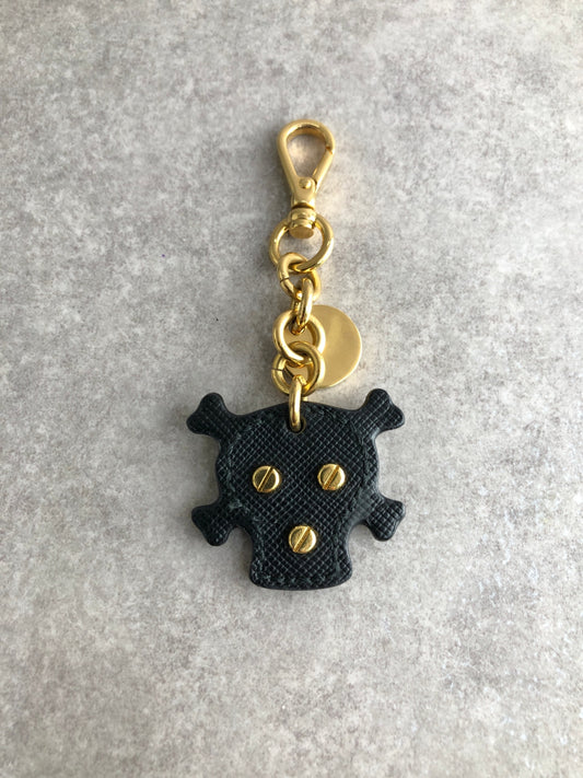 PRADA Skull Motif Key holder Black Vintage 7rrgsw