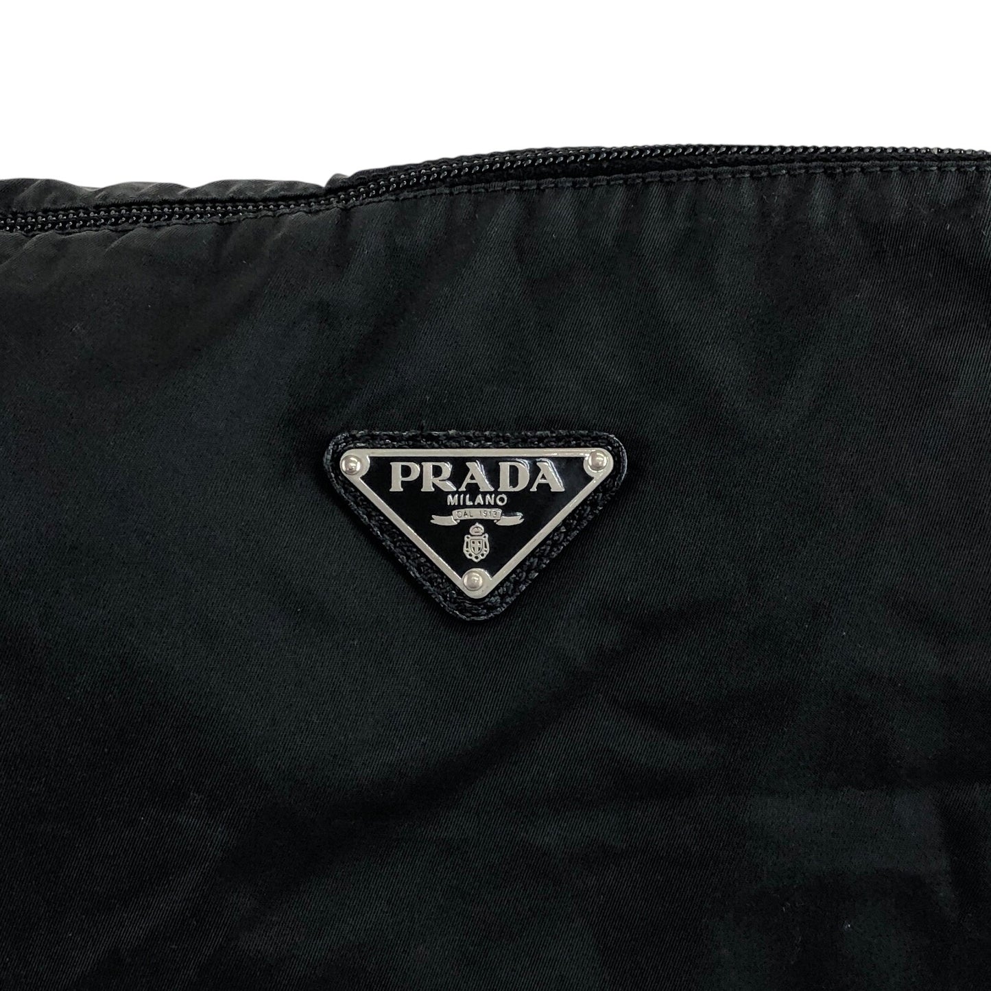 PRADA Triangle Logo Shoulder bag Black Vintage s733w2